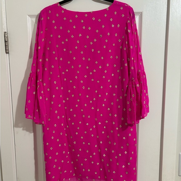Lilly Pulitzer Caroline Tunic Dress Starry Chiffon Size Piñata Pink NWOT - Picture 2 of 10